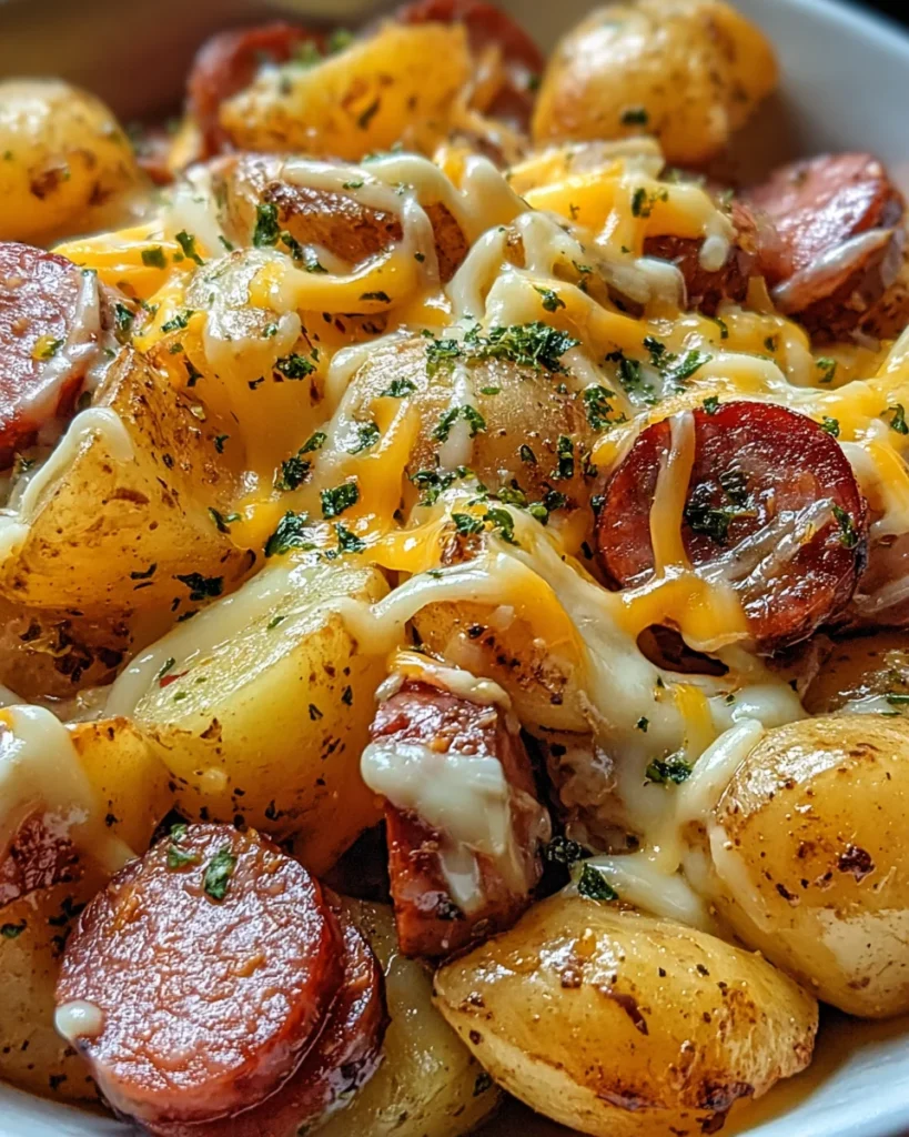 Cheesy Ranch Potatoes and Smoked Sausage