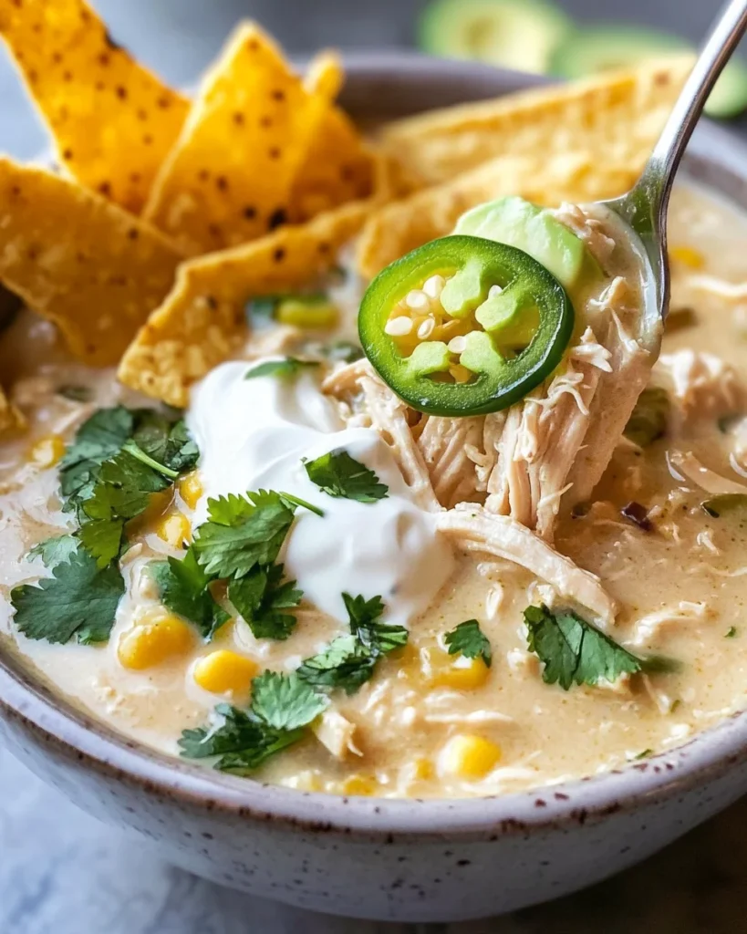 Creamy Crockpot White Chicken Chili