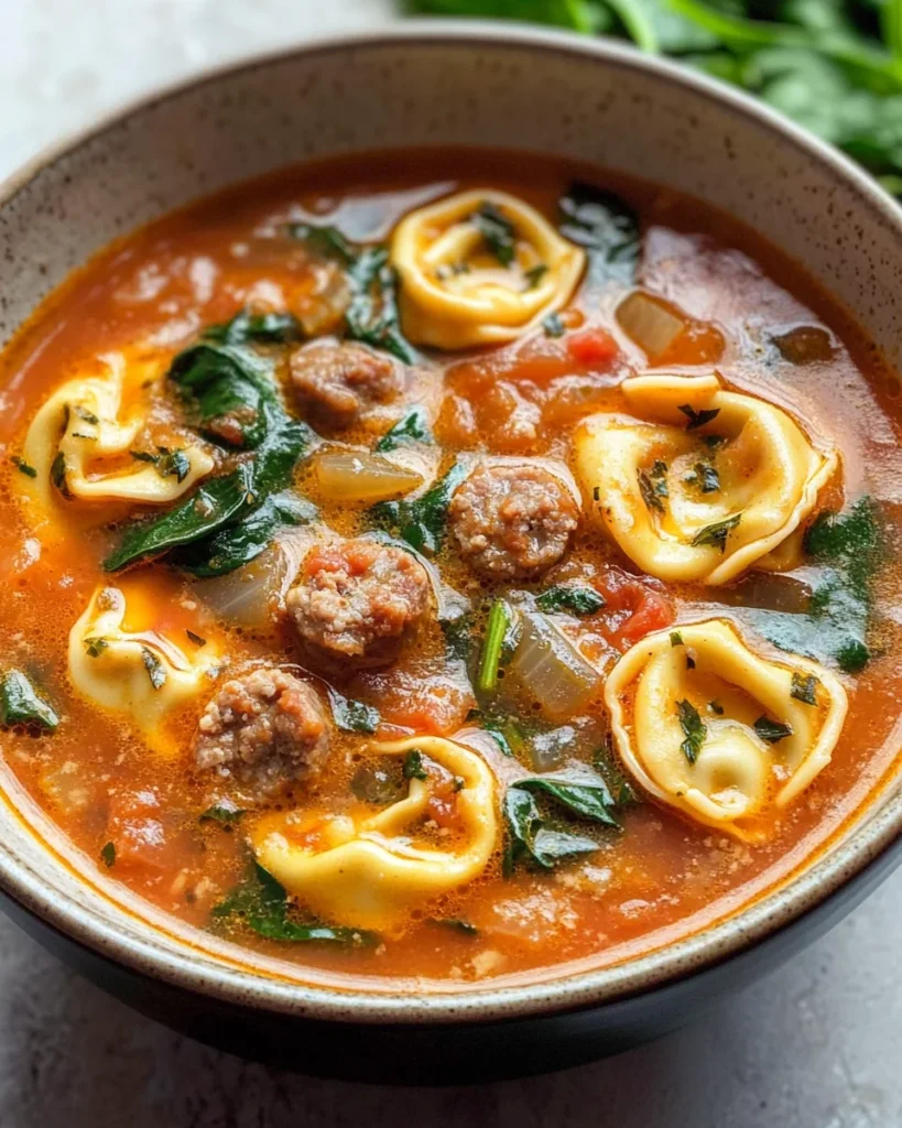 Crockpot Tortellini Soup with Sausage