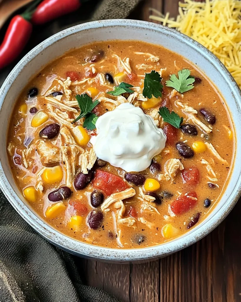 Easy Crock Pot Cream Cheese Chicken Chili