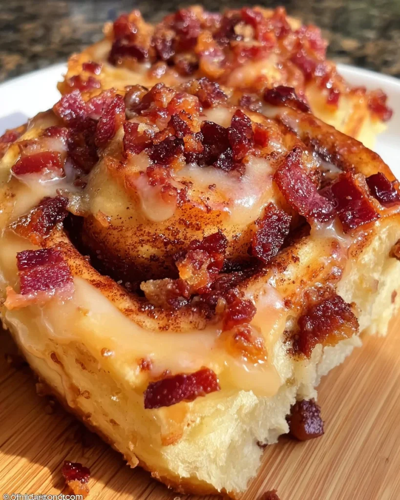 Easy Maple Bacon Cinnamon Rolls