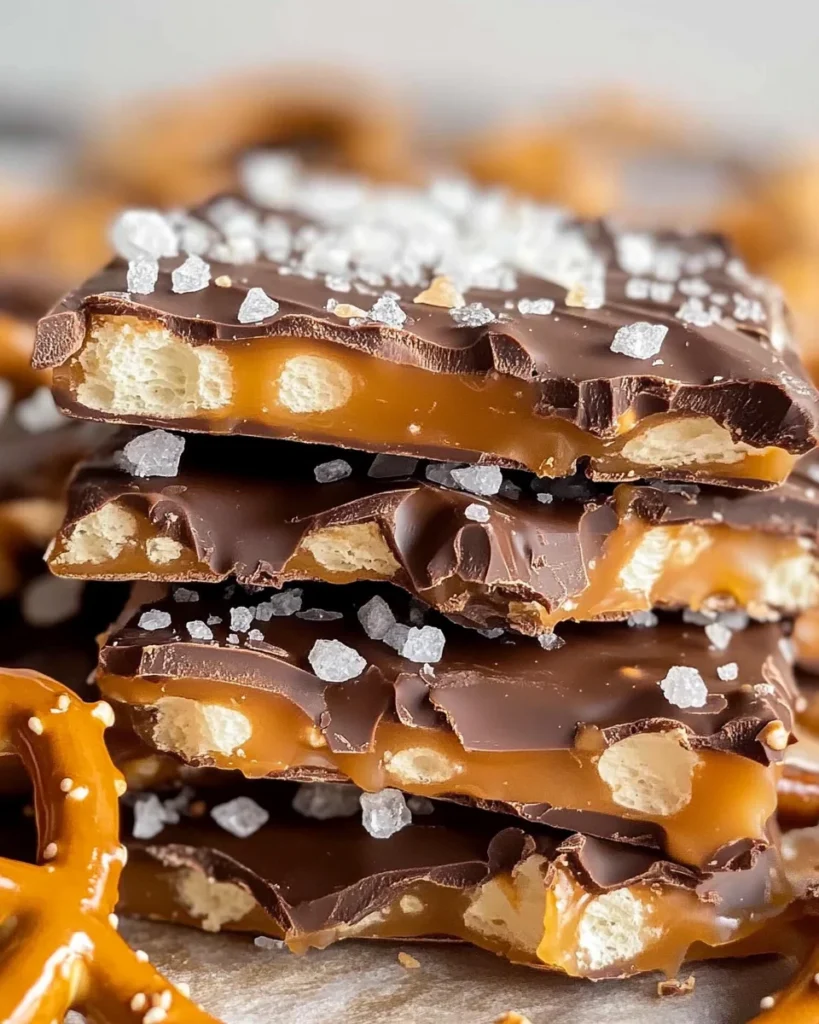 Salted caramel pretzel bark