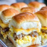 Sausage Egg and Cheese Breakfast Sliders with Syrup Glaze