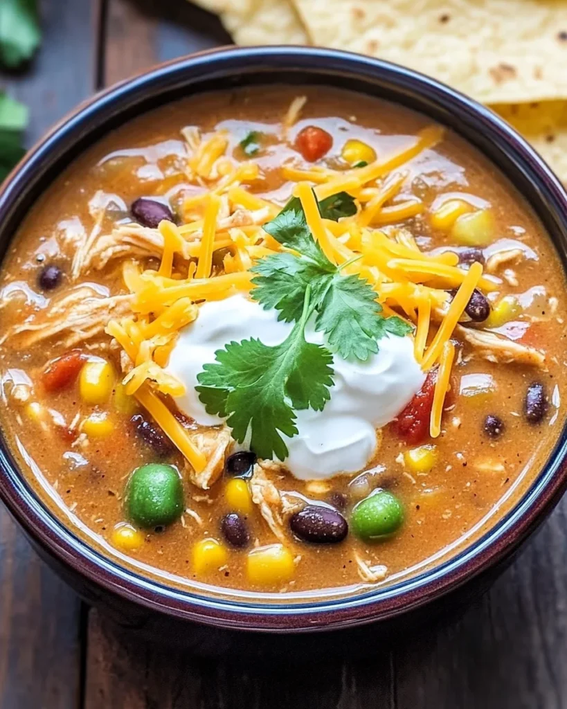 Slow Cooker Chicken Tortilla Soup