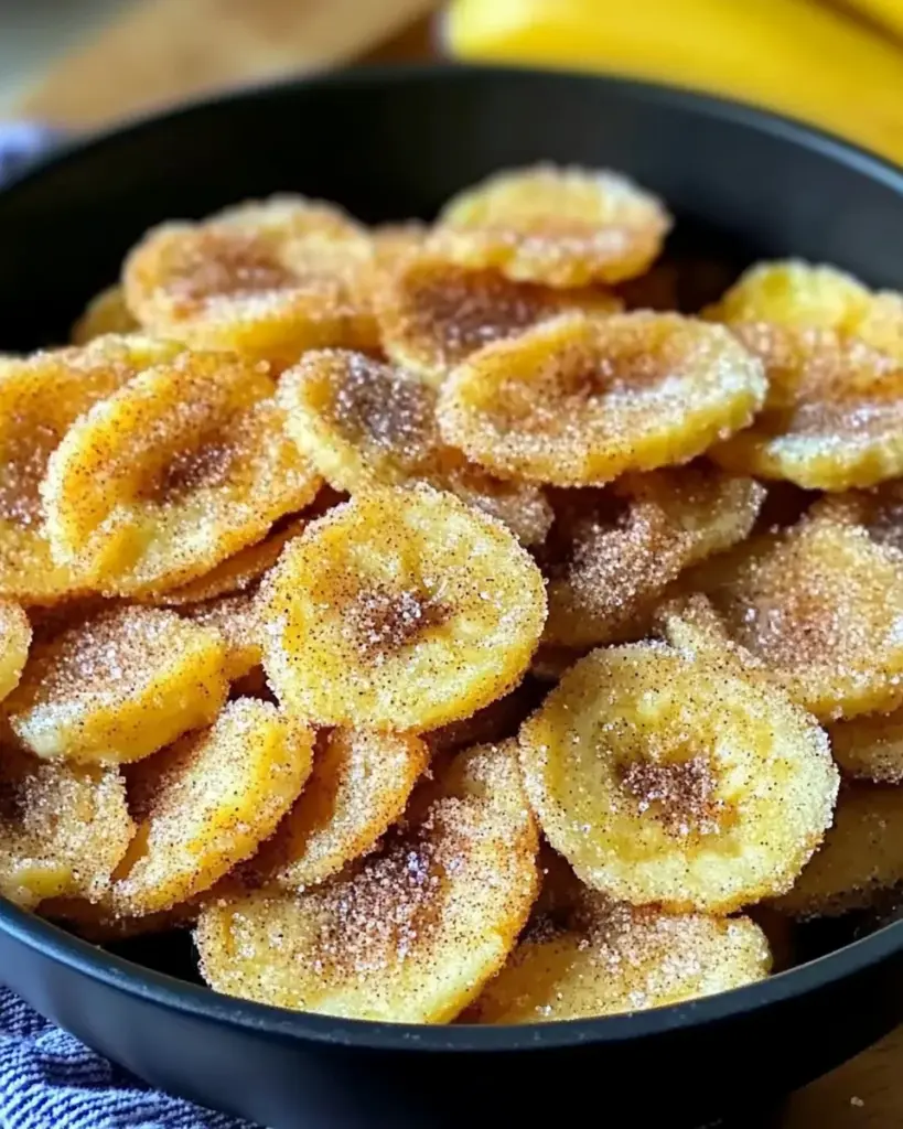 Cinnamon-Sugar Air Fryer Banana Chips : Sweet Snack
