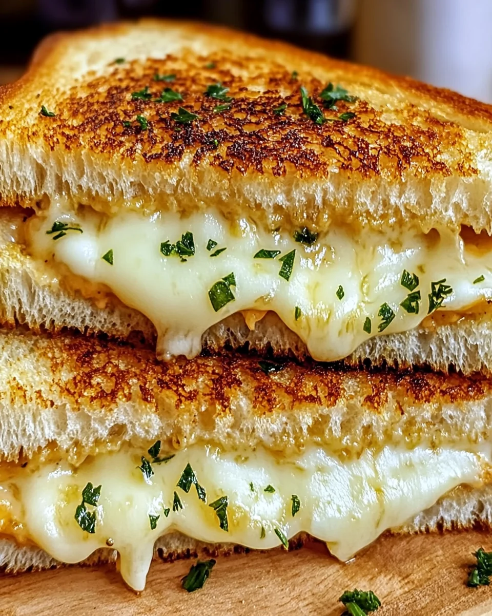 Garlic Bread Grilled Cheese | 15 min Lunch Idea