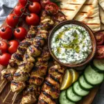 Greek Chicken Souvlaki Grazing Board with Feta Dip – A Mediterranean Feast to Share