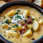 Hearty Cheddar Garlic Herb Potato Soup Recipe