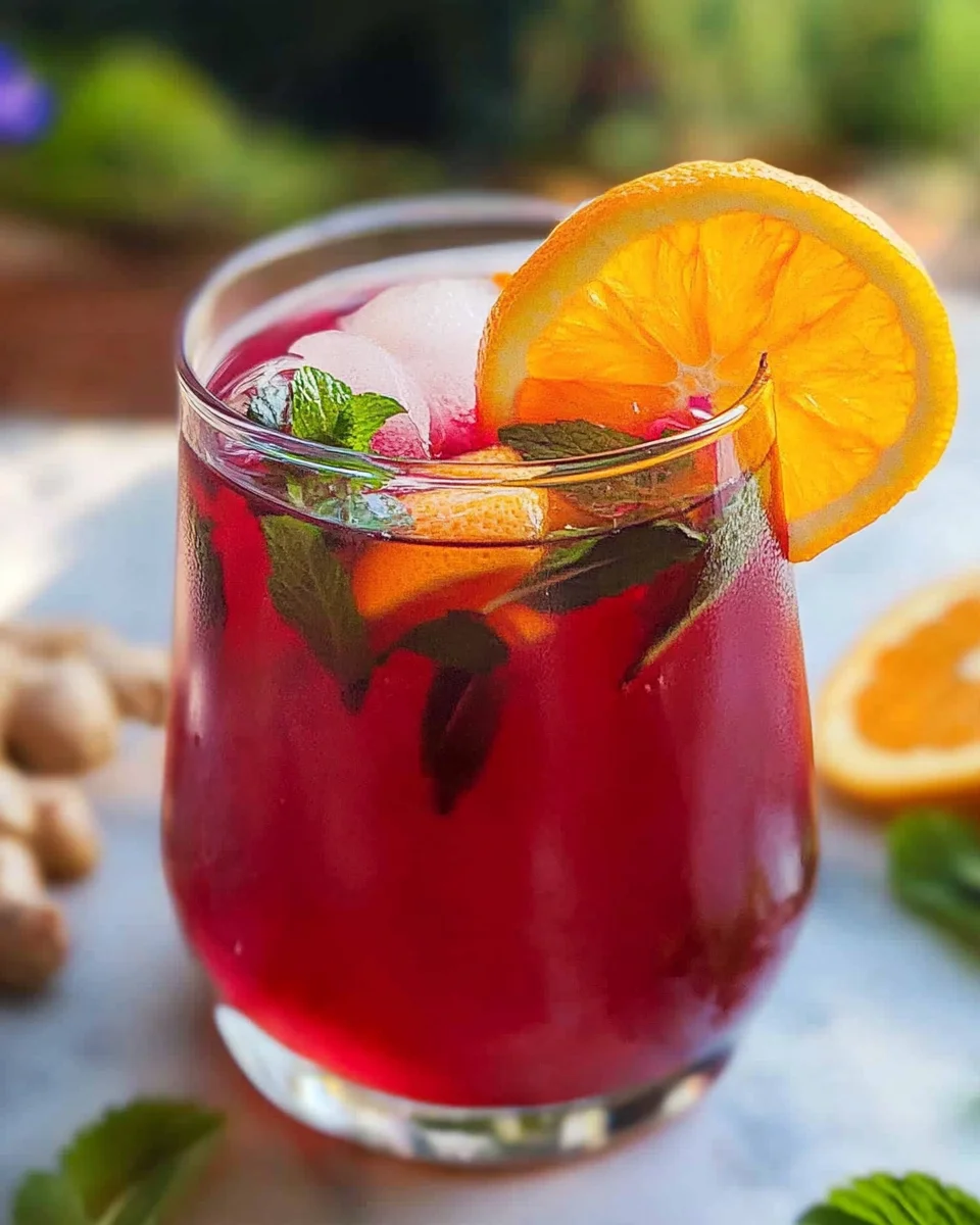 Hibiscus Tea with Ginger, Turmeric, and Citrus