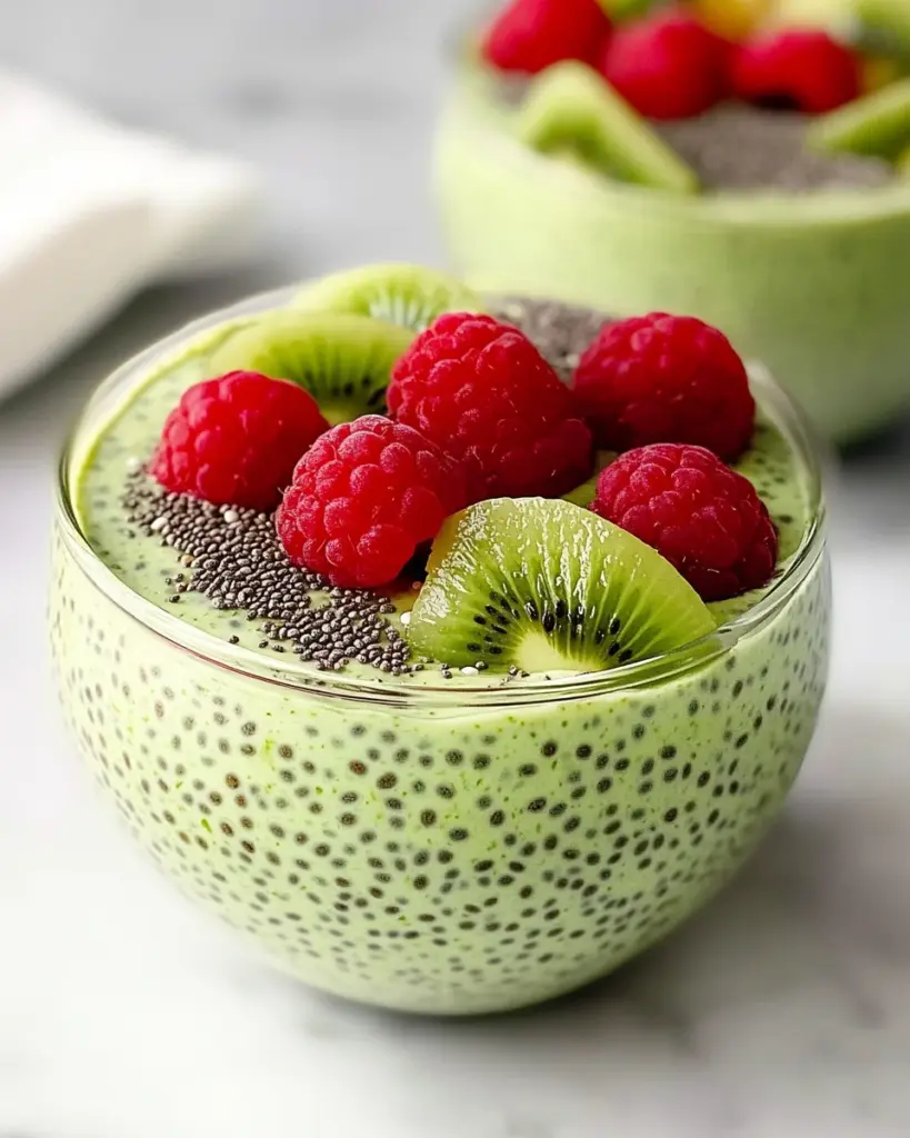 Matcha Chia Pudding (34g Protein & 317 Calories)