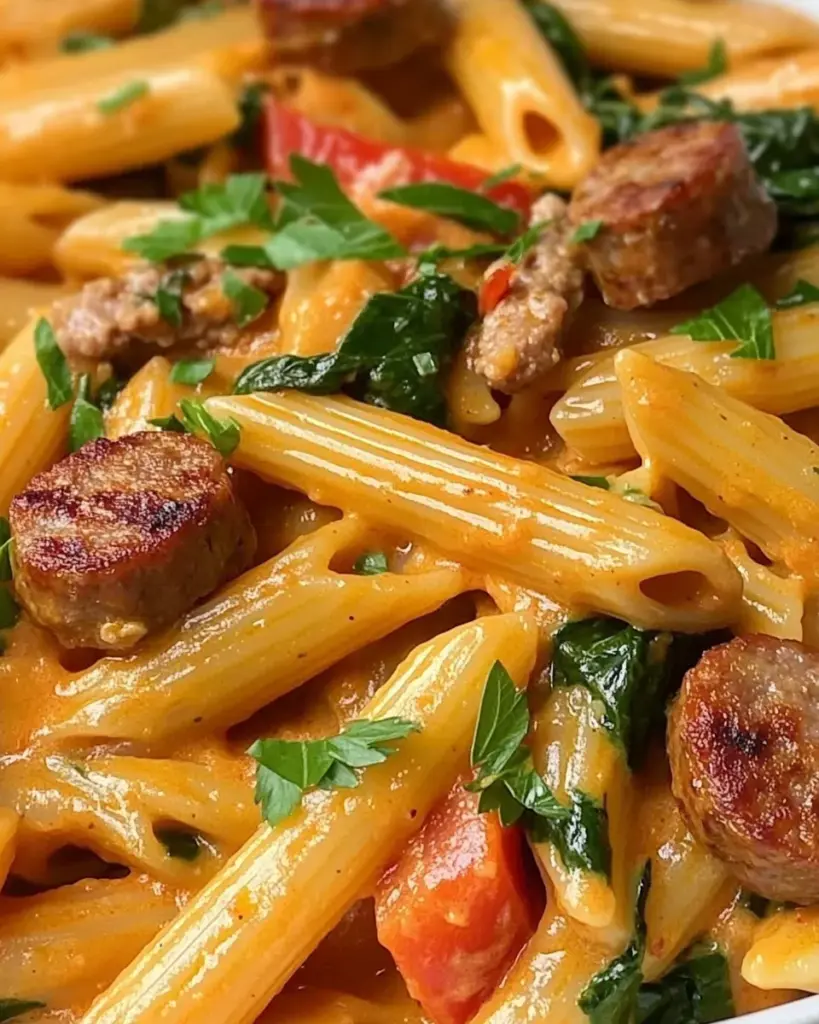 One Pot Creamy Cajun Sausage Pasta (30-Minutes)