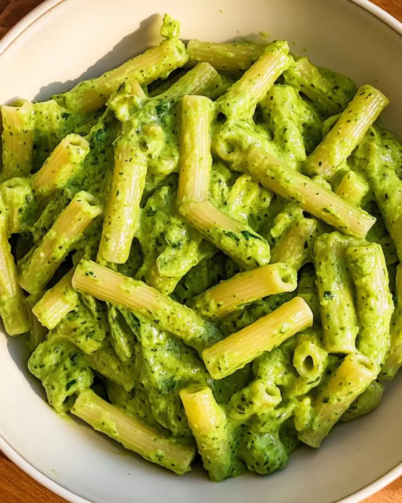 vegan creamy spinach garlic pasta with cashews and parsley